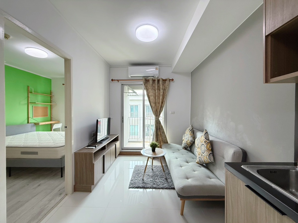 For RentCondoKasetsart, Ratchayothin : Rent a garden view room Condo One The Campus Kaset Chapter One The Campus Kaset near Kasetsart University, Bang Khen 200 meters, near the BTS Skytrain Station, Senanikhom Station, just 100 meters.