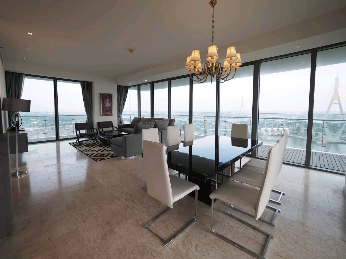 For RentCondoRama3 (Riverside),Satupadit : Experience Luxury Living at The Pano Rama 3 – High-Floor Corner 3BR with Stunning Chao Phraya River Views