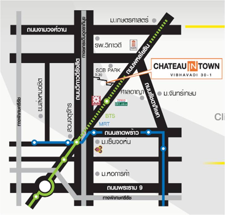 ขายคอนโดเกษตรศาสตร์ รัชโยธิน : ขาย ใ่ห้เช่าคอนโด ชาโตว์อินทาว์น วิภาวดี30(พหลโยธิน21)  1นอนห้องใหญ่พิเศษ 38 ตรม ชั้น 3 วิวโล่งสวย แต่งครบ ใกล้เกษตร เซ็นทรัลลาดพร้าว หอวัง SCB park
