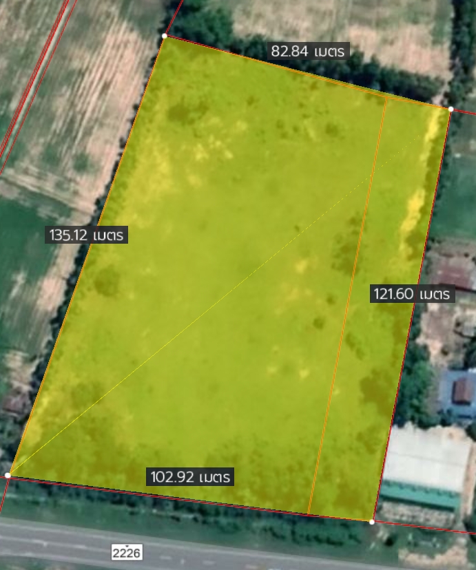 For RentLandBuri Ram : Land for rent, Khu Mueang, Buriram Province, area 7 rai, next to the main road, width 100 m., depth 120 m.
