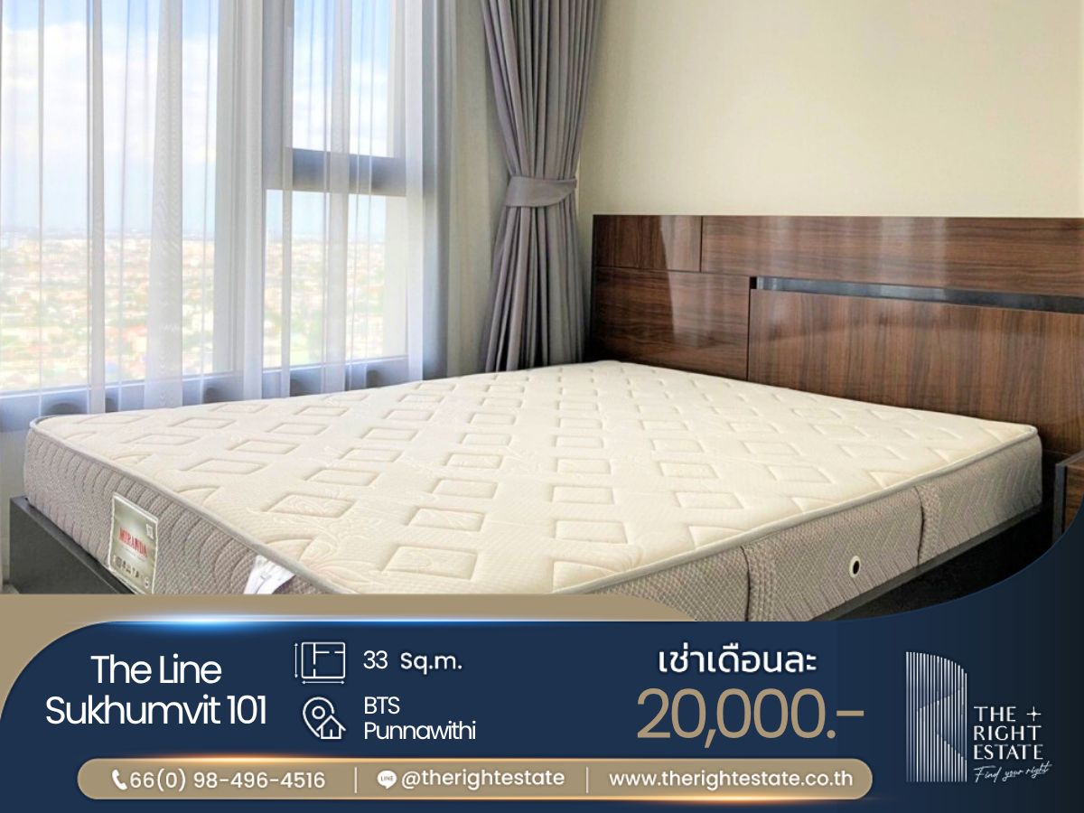For RentCondoOnnut, Udomsuk : 🌿 The Line Sukhumvit 101 🌿 beautiful room nice decoration 🛏 1 Bed 33.24 sqm close BTS Punnawithi