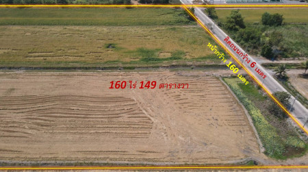 For SaleLandPathum Thani,Rangsit, Thammasat : (Cheapest sale) Land, Lam Luk Ka Klong 11 (next to the road 2006, width 6 meters) 160 rai 149 sq.wa. Suitable for building warehouses, warehouses, light industry factories, housing estates.