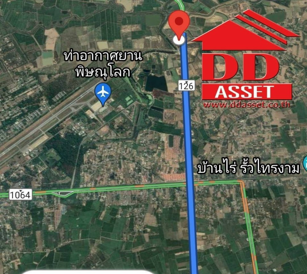 For SaleLandPhitsanulok : Land for sale, Mueang District, Phitsanulok Province, near the airport.