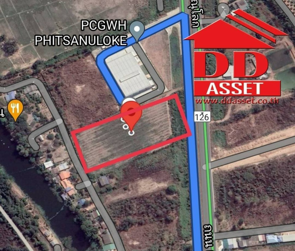 For SaleLandPhitsanulok : Land for sale, Mueang District, Phitsanulok Province, near the airport.