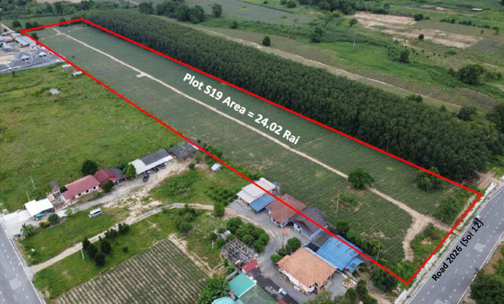 For SaleLandRayong : Land for sale in the EEC area, Nikhom Phatthana District, Rayong Province, next to Route 2026.