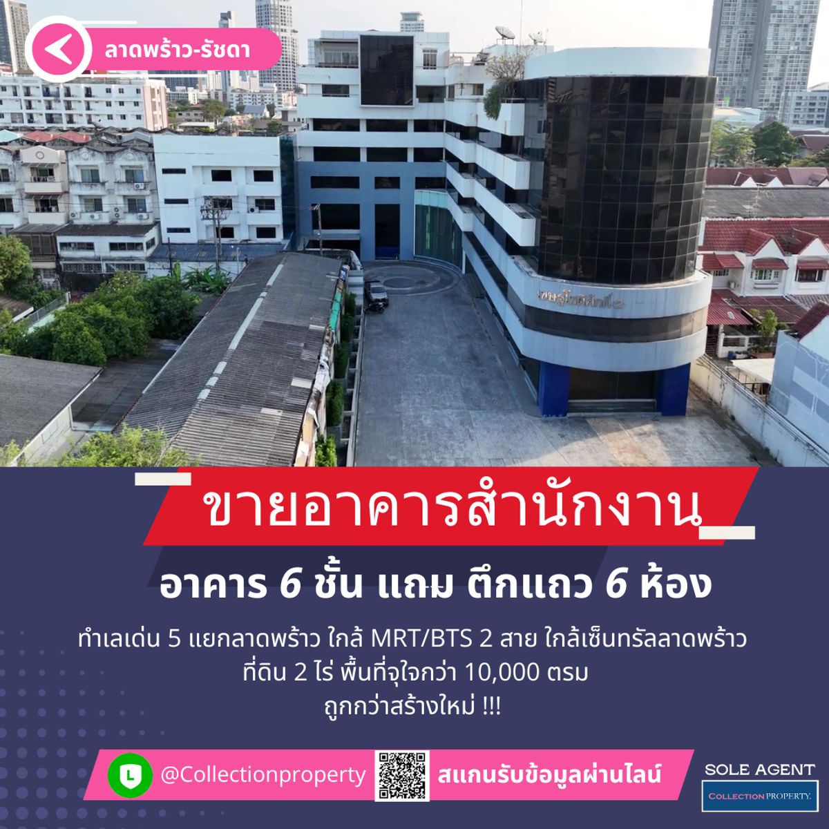 For SaleOfficeLadprao, Central Ladprao : 🏞️ SOLE AGENT!! 2 Rai of Prime Land for Sale at Lad Phrao Intersection - Near MRT/BTS - Central Ladprao 🏞️