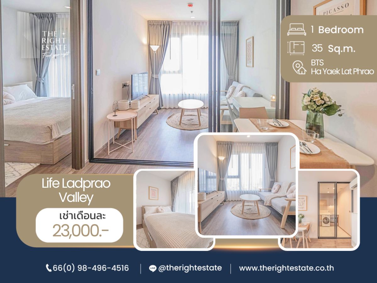 For RentCondoLadprao, Central Ladprao : 🌿 Life Ladprao Valley 🌿 Beautiful room nice decoration 🛏 1 Bed 35 sq.m. Price is negotiable!!! - Next to BTS Ha Yak Ladprao
