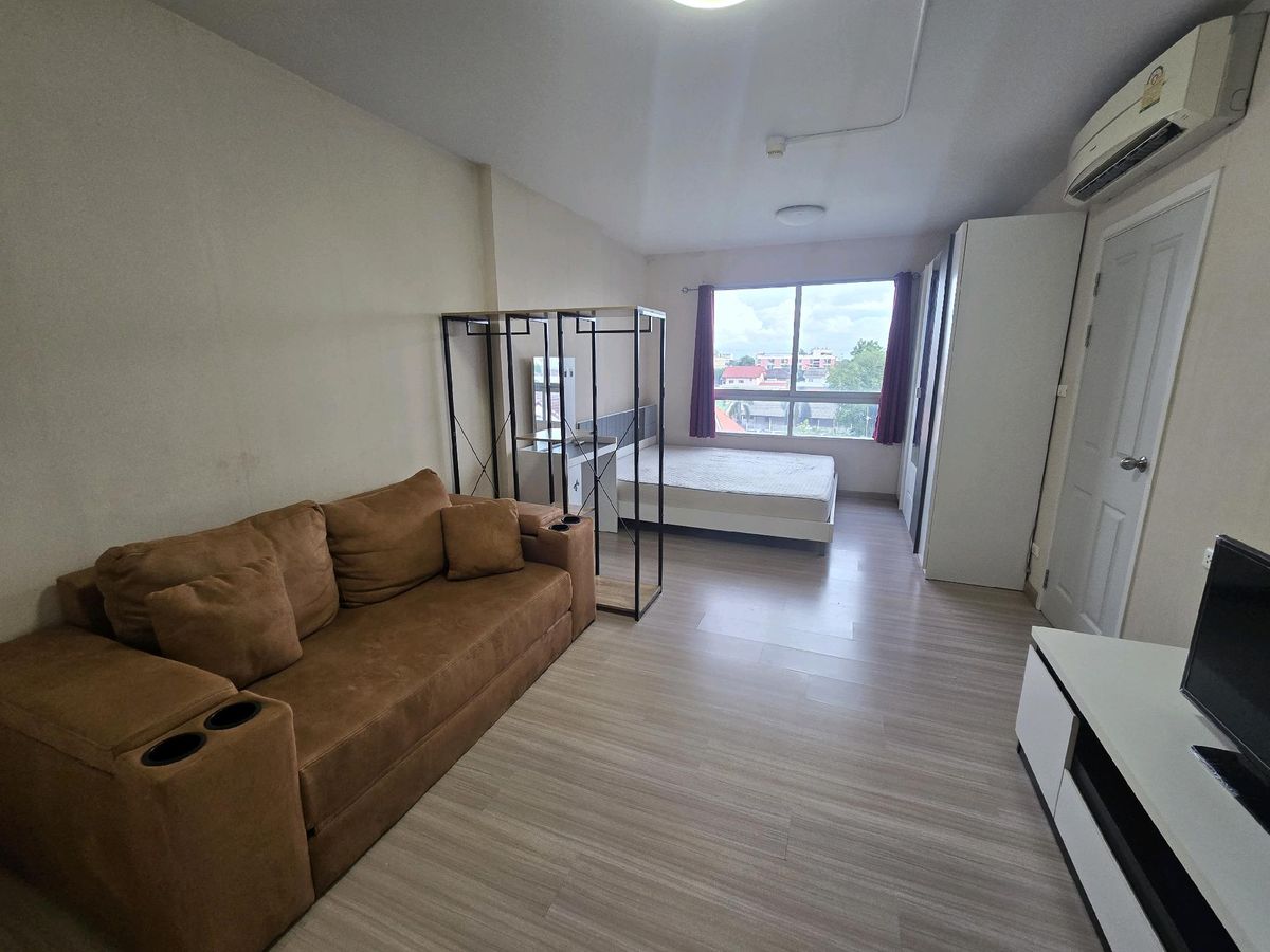 For RentCondoNawamin, Ramindra : Condo for rent, Plum Nawamin 86 PLUM CONDO NAWAMIN 30 sqm. Price 7000 baht, Building B, Floor 4, Khlong Lom Yen, Sabai, Contract: 1 year (2 months, 1 month in advance)