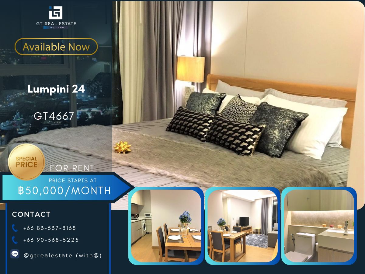 For RentCondoSukhumvit, Asoke, Thonglor : Condo for rent, special price, The Lumpini 24, ready to move in, good location
