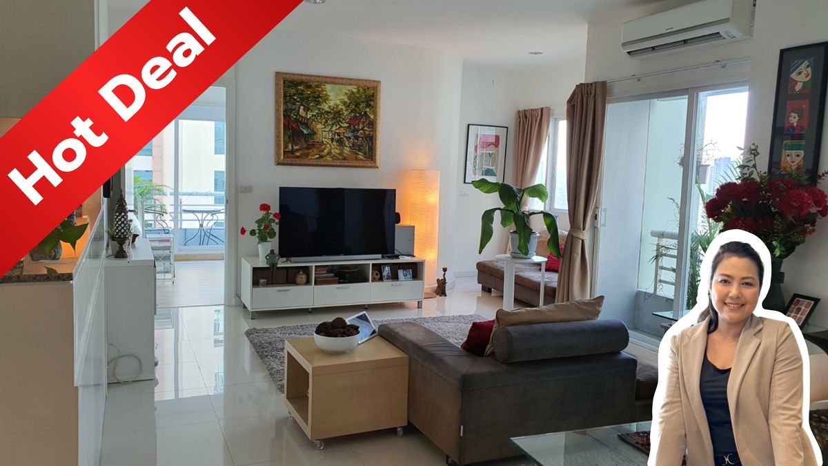 For SaleCondoPattanakan, Srinakarin : Urgent sale, owner moves country, corner room, 3 bedrooms, The Fourwings Residence on Srinakarin Road, Hua Mak.