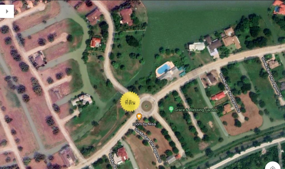 ขายที่ดินปทุมธานี รังสิต ธรรมศาสตร์ : ขาย ที่ดิน 282 ตร.วา หมู่บ้าน เดอะลากูน 1-2 สามโคก ปทุมธานี ทำเลสวย แปลงมุม ติดถนน 2 ด้าน และทะลสาบ