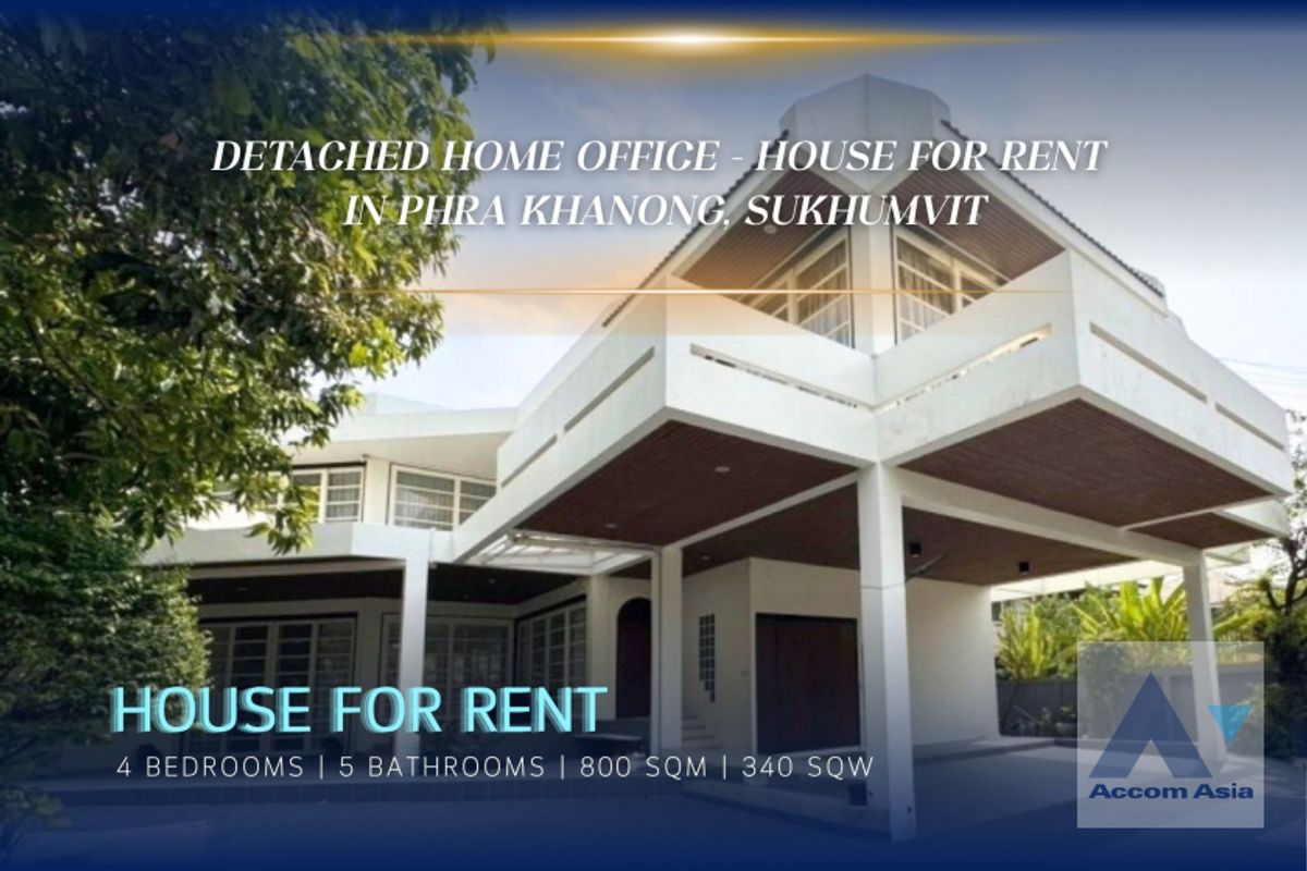For RentHouseSukhumvit, Asoke, Thonglor : 🔼AccomA🔽 Garden, Home Office, Huge Terrace Home Office or Residential Use For Rent in Sukhumvit, Bangkok, near BTS Phra Khanong (AA19628)