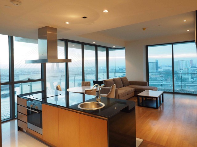 For RentCondoRama3 (Riverside),Satupadit : Experience Luxury Living at The Pano Rama 3 - High-Floor 2BR with Stunning Chao Phraya River Views