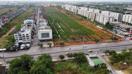 ขายที่ดินลาดกระบัง สุวรรณภูมิ : ขาย ที่ดิน ติด ถ.ร่มเกล้า ลาดกระบัง 52-2-1 ไร่ ใกล้มอเตอร์เวย์ เหมาะจัดสรร คอนโด โฮมออฟฟิศ
