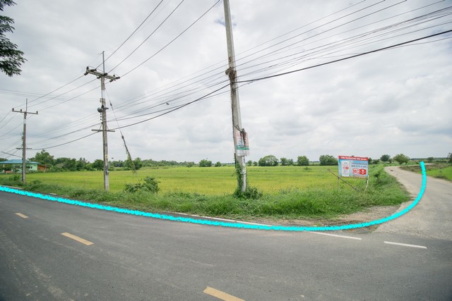 ขายที่ดินอยุธยา : ขาย ที่ดิน ถูกมาก ๆ สำพะเนียง บ้านแพรก อยุธยา แปลงมุมถนนสวยมาก
