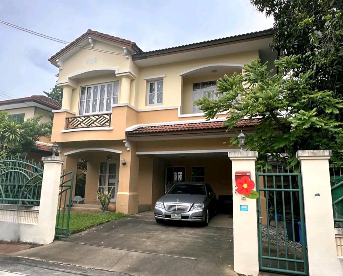 For RentHouseNawamin, Ramindra : For rent! Urgent 2-story detached house 64 sq m. Manthana project, only 1 kilometer from Ramintra 109 Road, near Fashion Island.