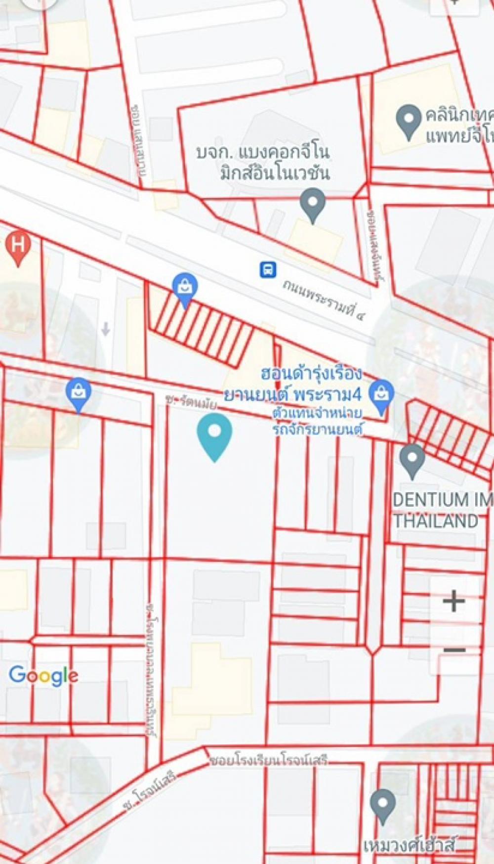 ขายที่ดินคลองเตย กล้วยน้ำไท : ที่ดิน 1 ไร่เศษ 462 ตารางวา ริมถนนพระราม 4 อยู่ติดกับโรงพยาบาลเทพธารินทร์ เข้าออกได้สามทาง