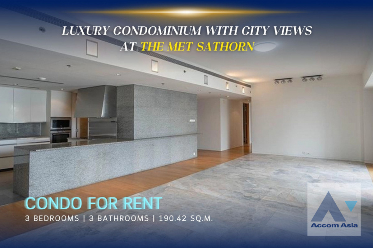 ขายคอนโดสาทร นราธิวาส : 🔼AccomA🔽  Luxury condominium with city views and elegant bath (AA30079)