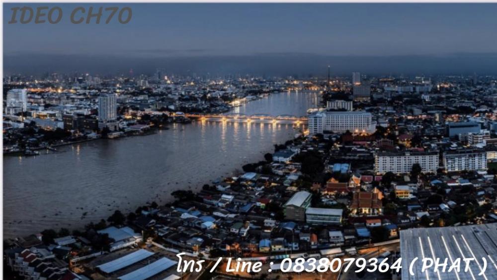 For SaleCondoPinklao, Charansanitwong : High floor Chao Phraya River view room, ideo charan70 project, hybrid room, size 50 square meters, price 5.39 million baht. Interested in viewing the room, call/line: 0646428664 Patch